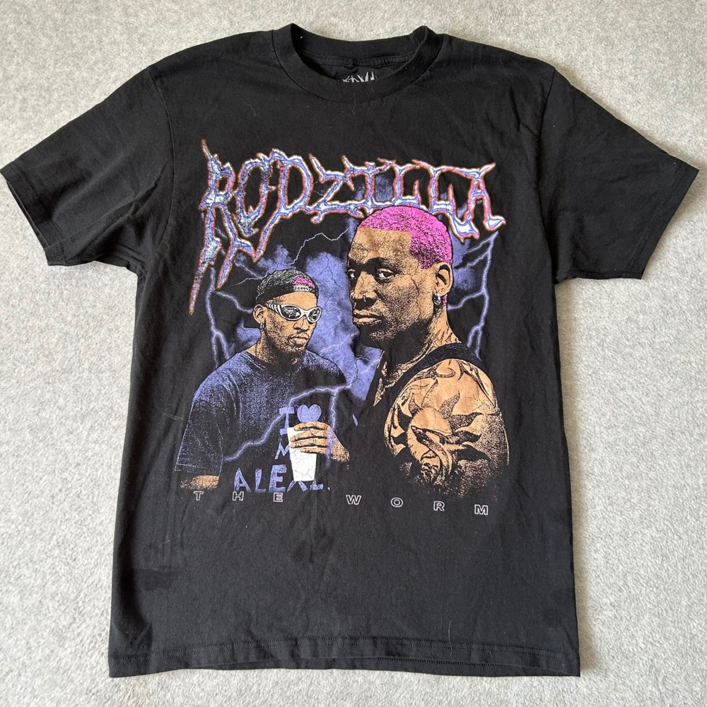 Rodman Apparel Medium T-Shirt Rodzilla The Worm Graphic‎ Tee Dennis Rodman Bulls